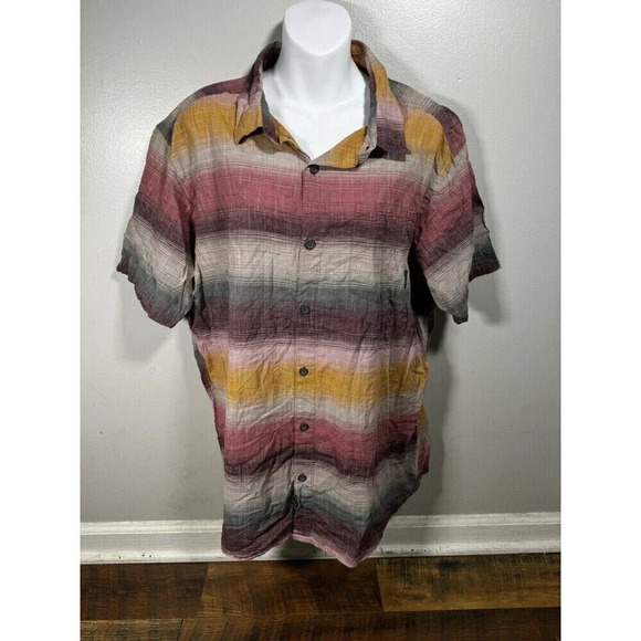 Mens COLUMBIA SPORTSWEAR Shirt Button Down Collared L STRIPED - Picture 1 of 7